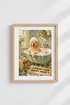 Golden Retriever Bath Wall Art Print | Funny Bathroom Decor | Sage Green Poster