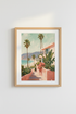 Coastal Palm Tree Print | Mediterranean Beach House Decor | Pastel Tropical Poster