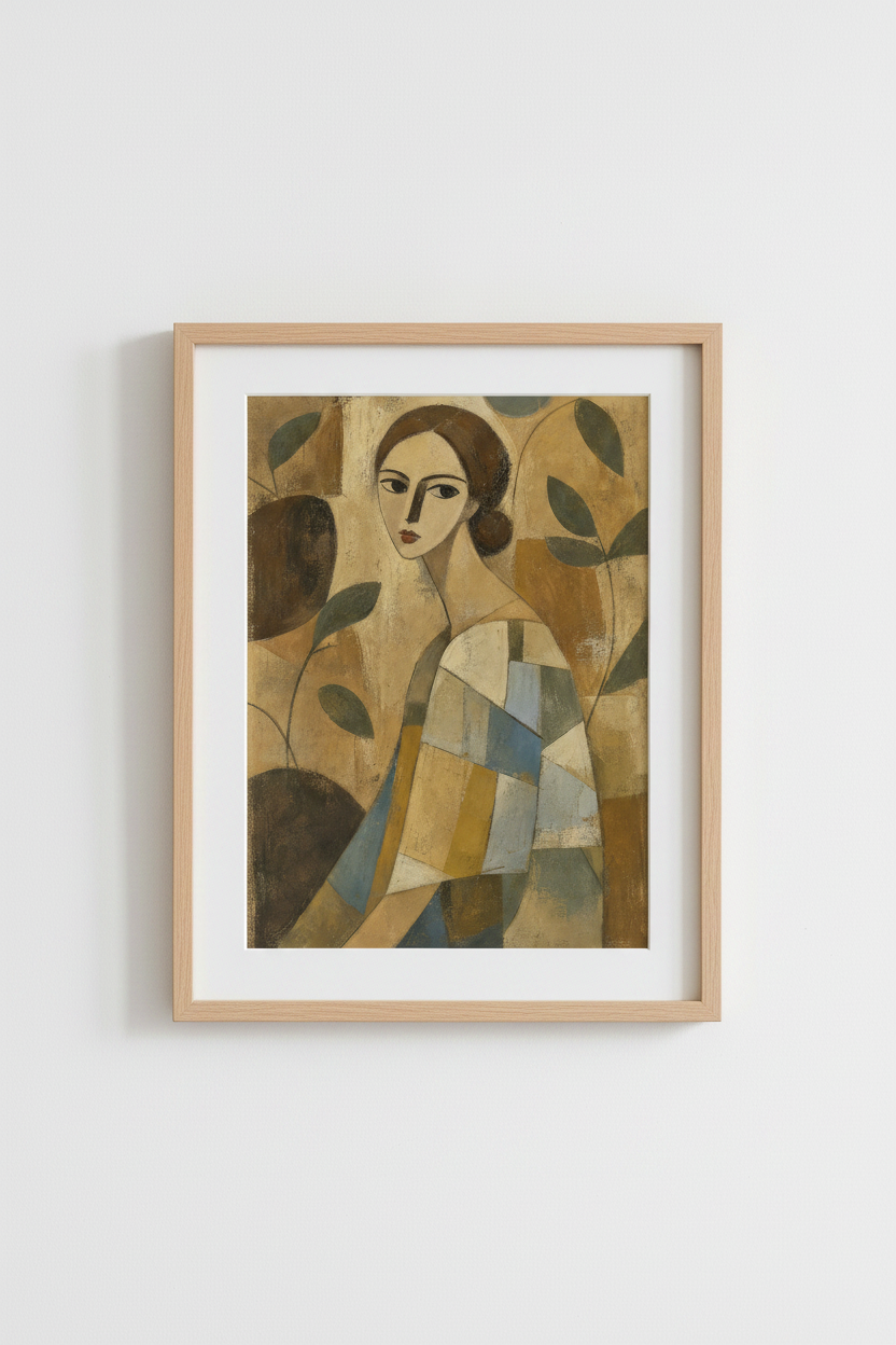 Abstract Woman Wall Art Print | Living Room Decor | Earthy Poster