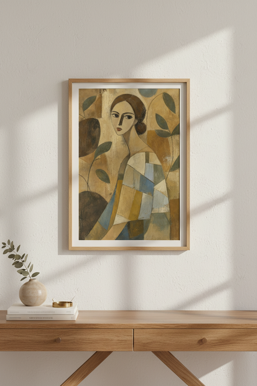 Abstract Woman Wall Art Print | Living Room Decor | Earthy Poster