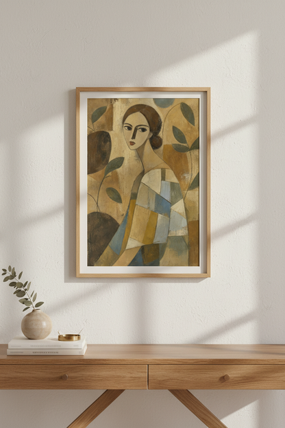Abstract Woman Wall Art Print | Living Room Decor | Earthy Poster