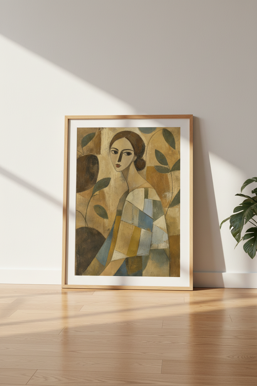 Abstract Woman Wall Art Print | Living Room Decor | Earthy Poster
