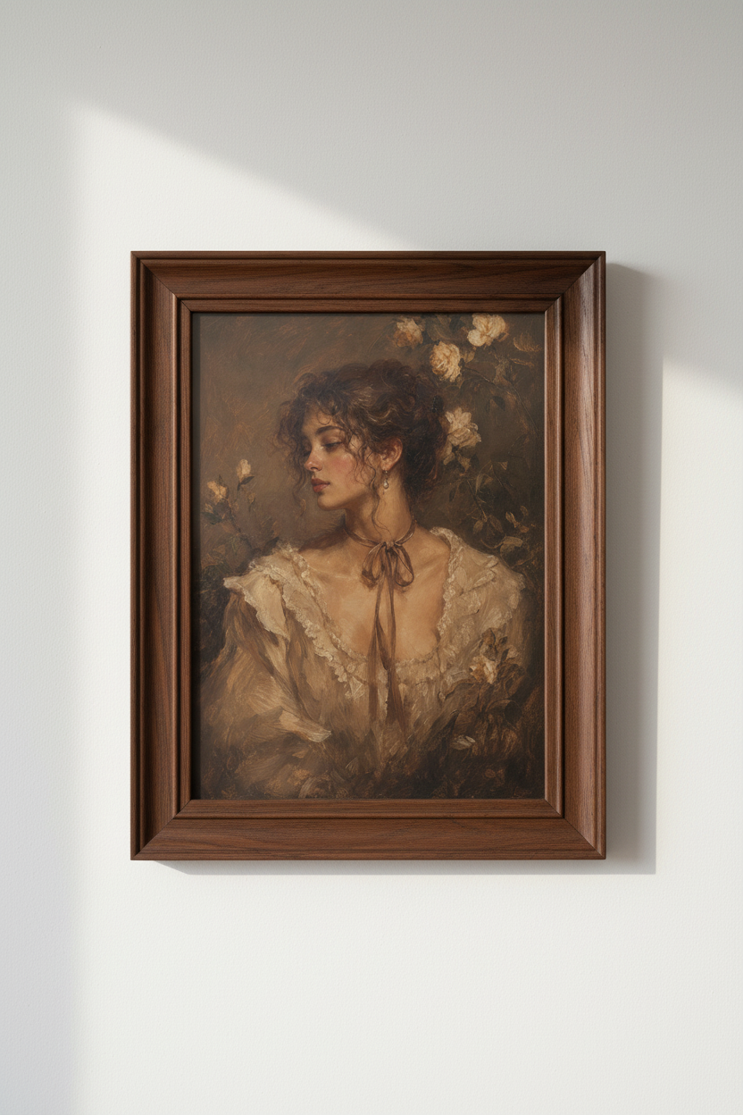 Romantic Portrait Wall Art Print | Bedroom Decor | Antique Poster