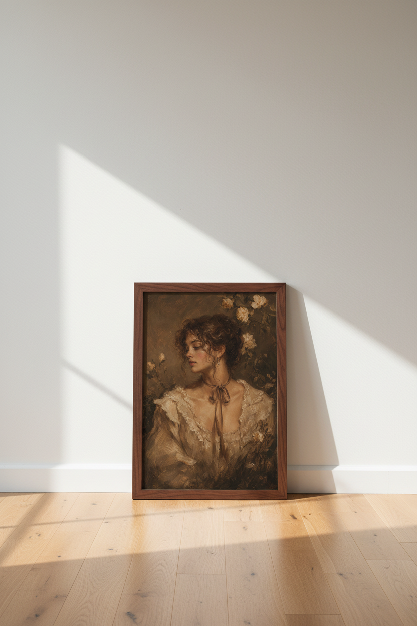 Romantic Portrait Wall Art Print | Bedroom Decor | Antique Poster