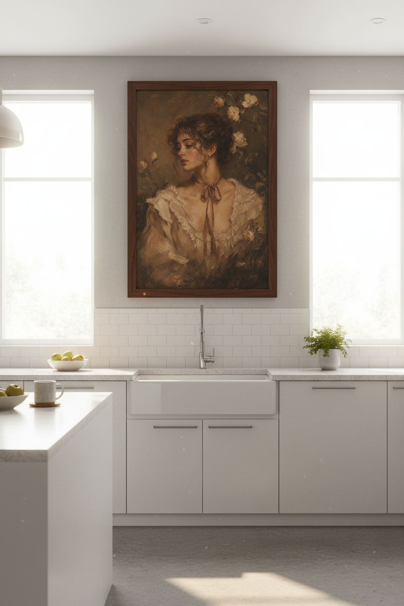 Romantic Portrait Wall Art Print | Bedroom Decor | Antique Poster