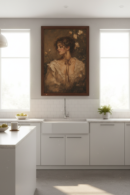 Romantic Portrait Wall Art Print | Bedroom Decor | Antique Poster