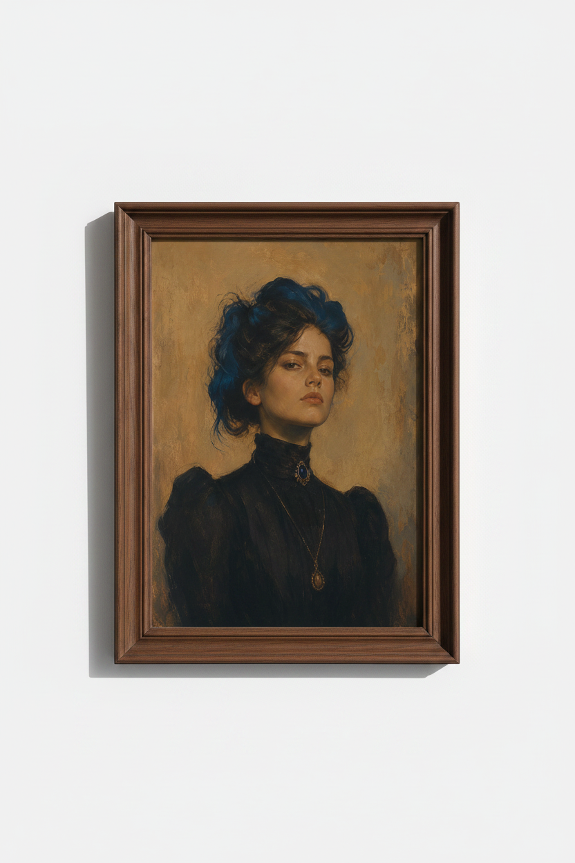 boho portrait Wall Art Print | Living Room Decor | Moody Poster