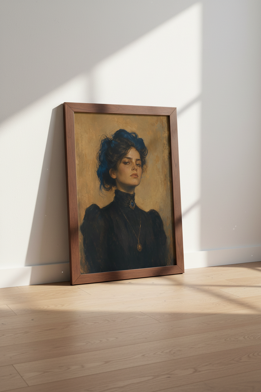 boho portrait Wall Art Print | Living Room Decor | Moody Poster