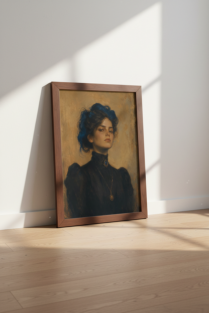 boho portrait Wall Art Print | Living Room Decor | Moody Poster