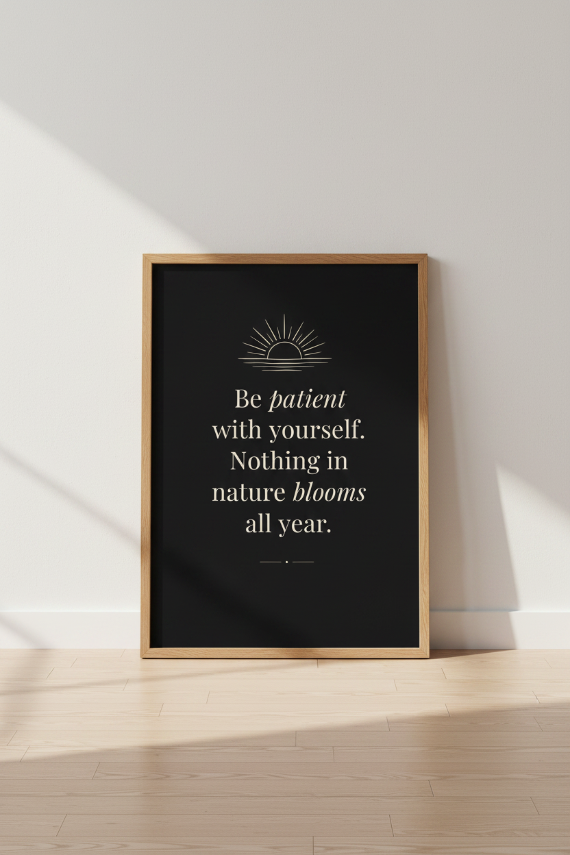 Inspirational Quote Sun Wall Art | Black Boho Decor, Home Office Poster