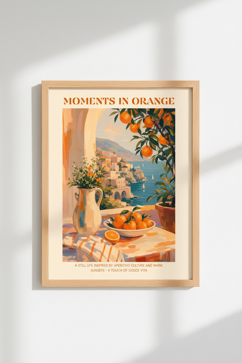 Amalfi Coast Italy Print | Mediterranean Still Life, Sun-Drenched Coastal Wall Art