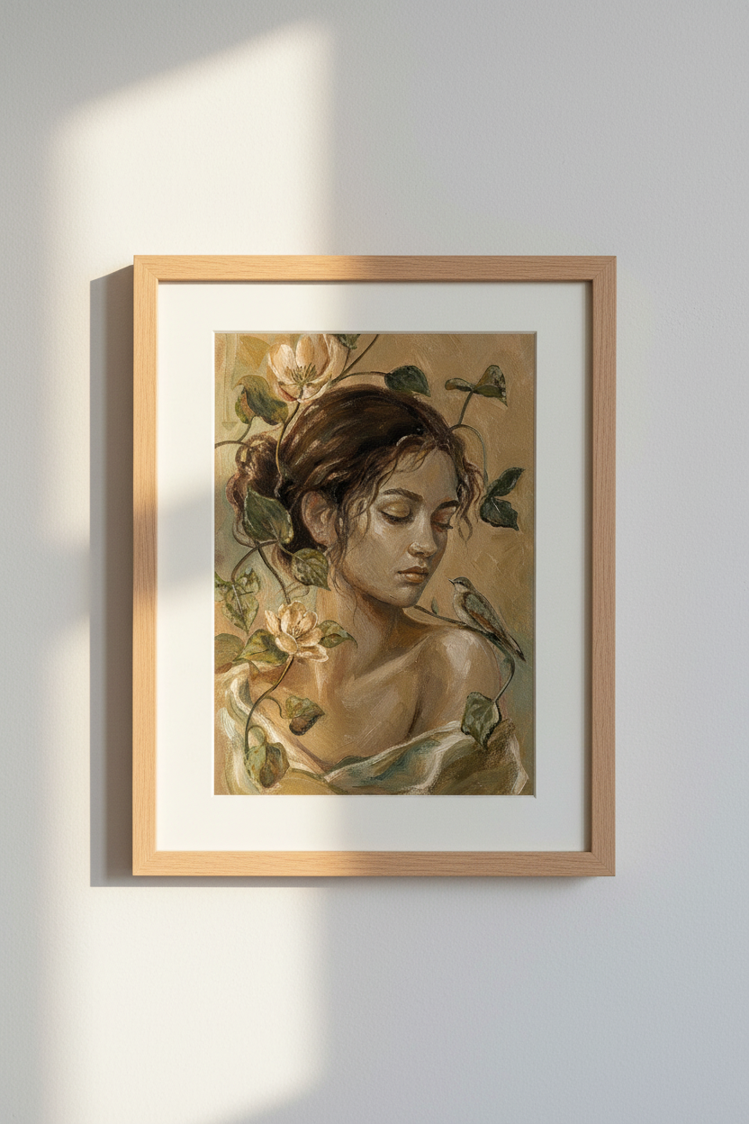 Botanical portrait Wall Art Print | Living room Decor | Earthy Poster