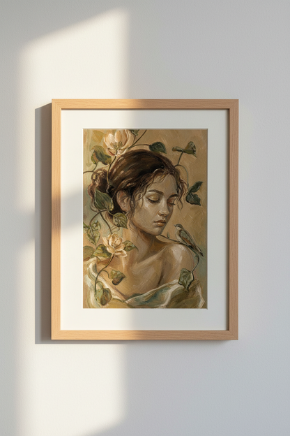 Botanical portrait Wall Art Print | Living room Decor | Earthy Poster