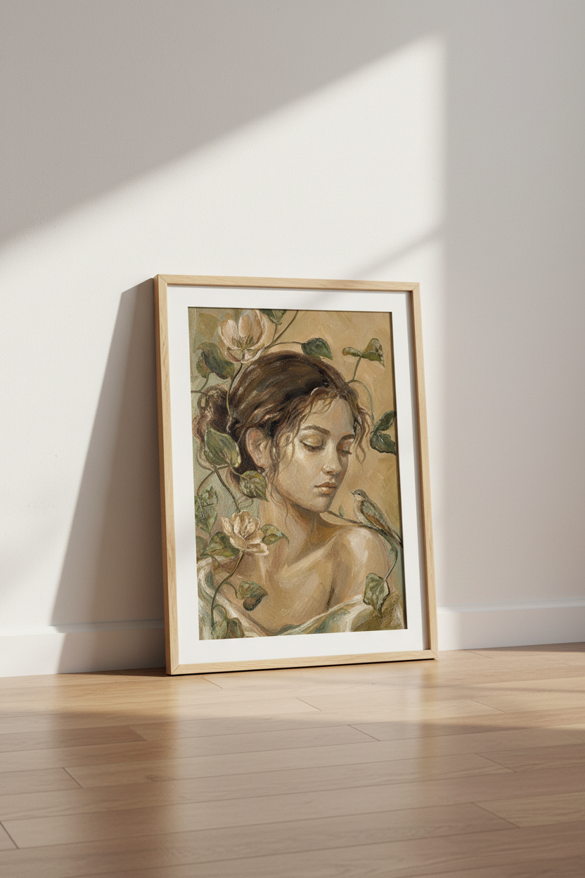 Botanical portrait Wall Art Print | Living room Decor | Earthy Poster
