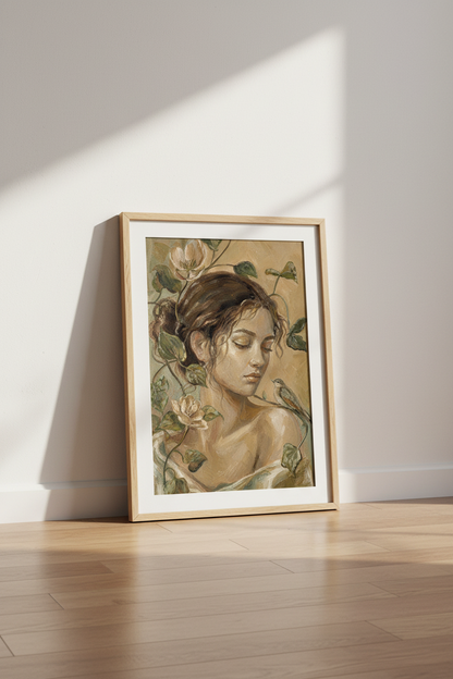 Botanical portrait Wall Art Print | Living room Decor | Earthy Poster