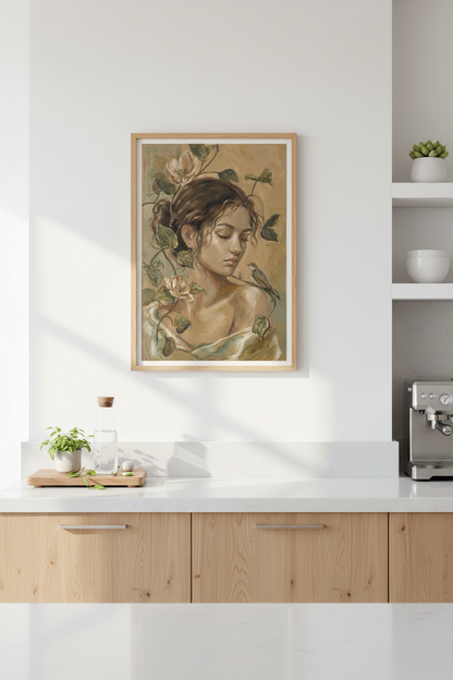 Botanical portrait Wall Art Print | Living room Decor | Earthy Poster
