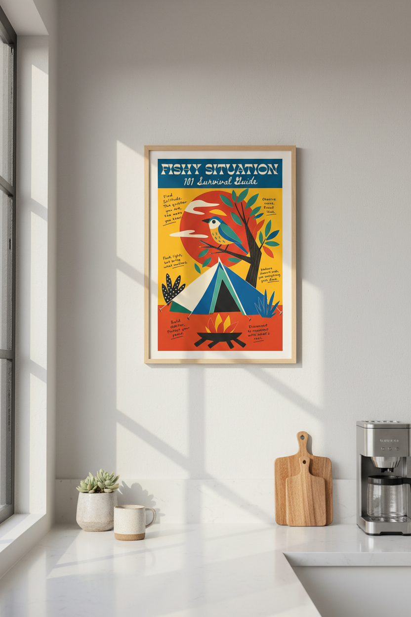 boho wall art print | Abstract nature decor | Living Room