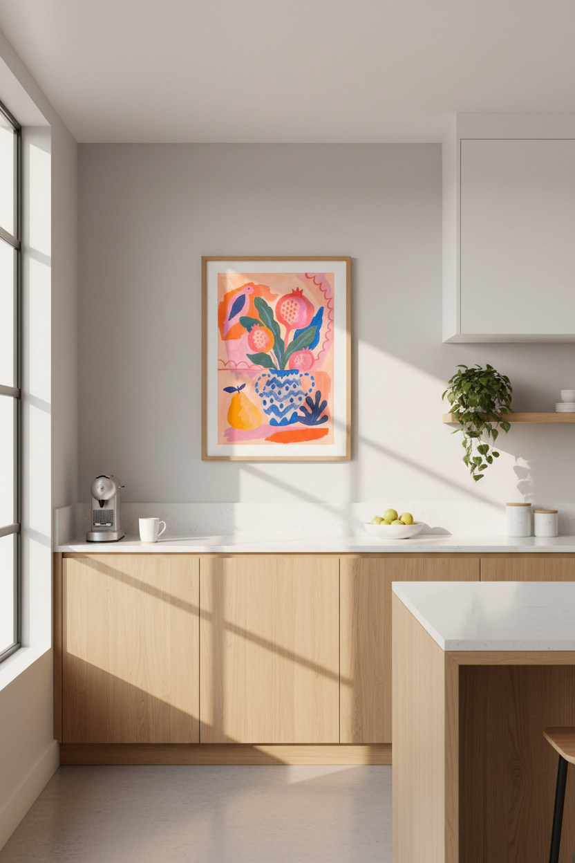 Floral Wall Art Print | Modern Abstract Bouquet Decor | Peachy Poster