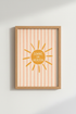 Sunny Heart Poster | Boho Sun Wall Art, German Quote Print for Nursery or Living Room