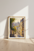 Paris Street Watercolor Art | Montmartre View Poster, French City Landscape Print