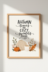 Autumn Leaves Quote Art | Cozy Sweater Fall Print, Seasonal Kitchen Decor