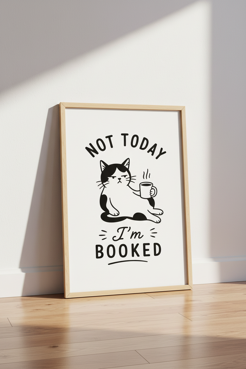 Funny Cat Poster | Not Today I&