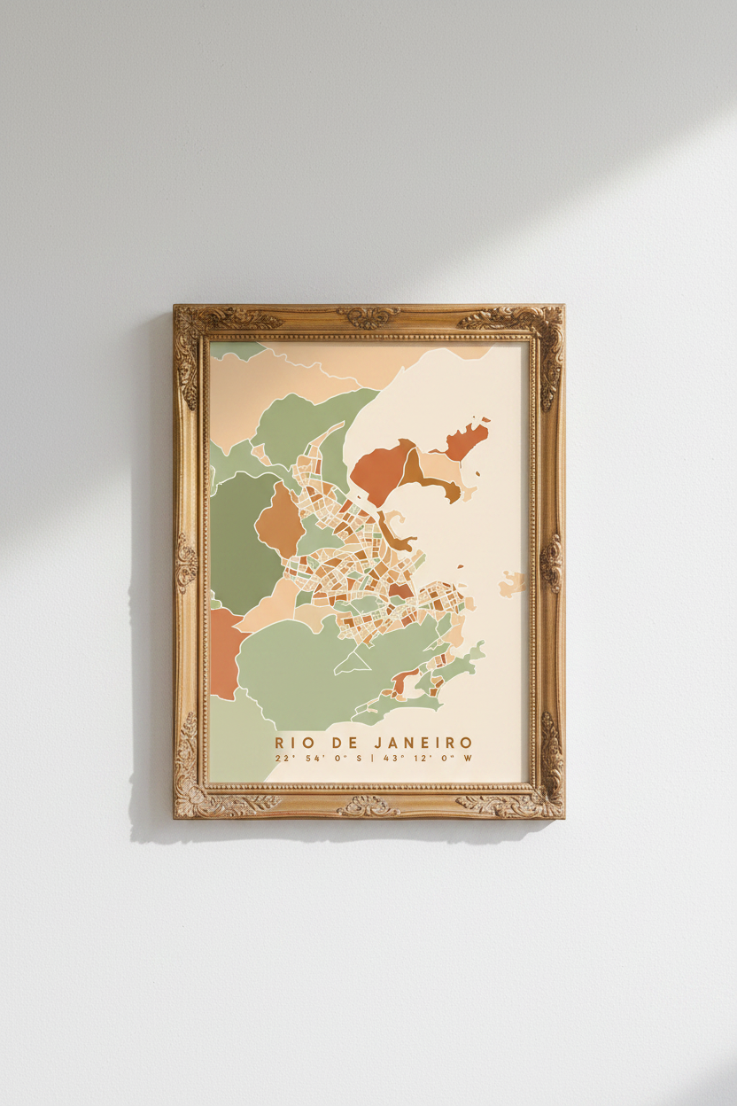 Rio de Janeiro map | Abstract pastel tones, Living room decor
