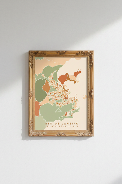 Rio de Janeiro map | Abstract pastel tones, Living room decor