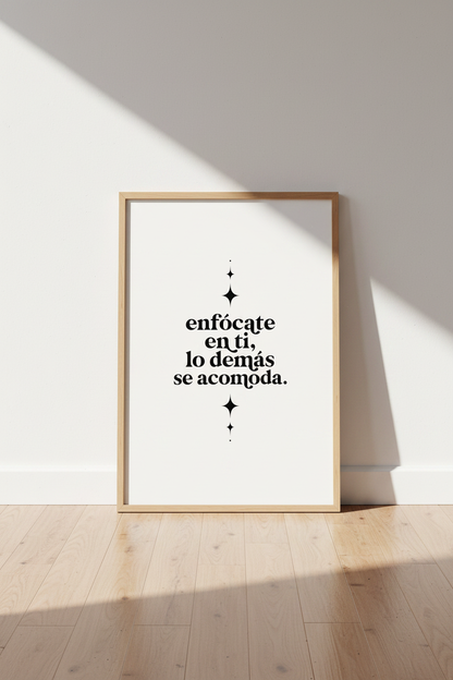 Spanish Quote Wall Art | Enfócate en ti Minimalist Poster, Home Office Decor