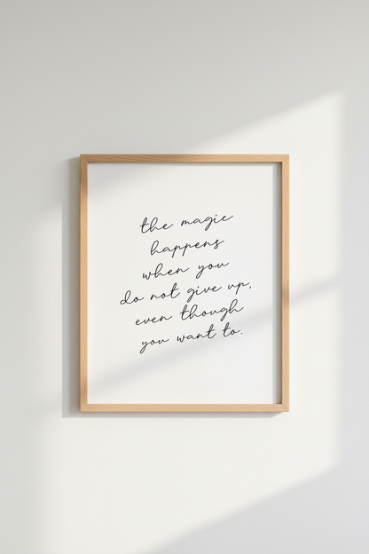 Motivational Quote Wall Art Print | Minimalist Script Poster, Office Decor