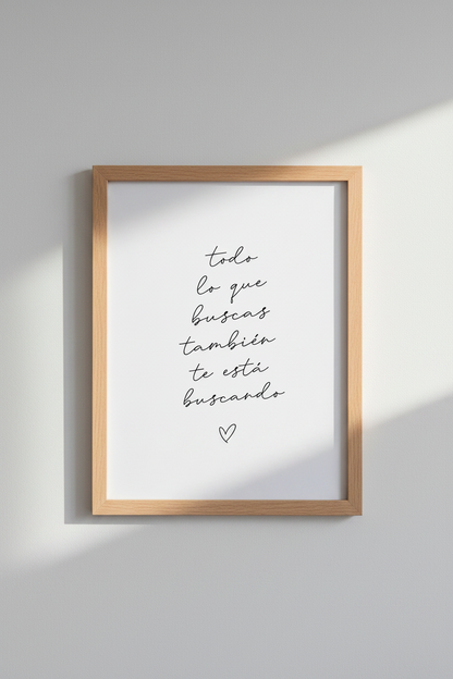 Spanish Quote Wall Art Print | Minimalist Manifestation Poster | Home Office Decor