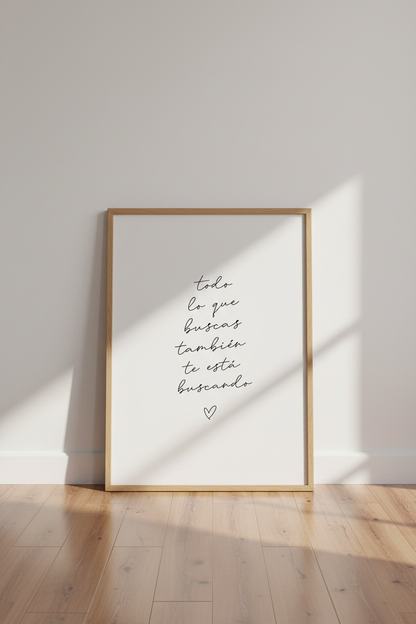 Spanish Quote Wall Art Print | Minimalist Manifestation Poster | Home Office Decor