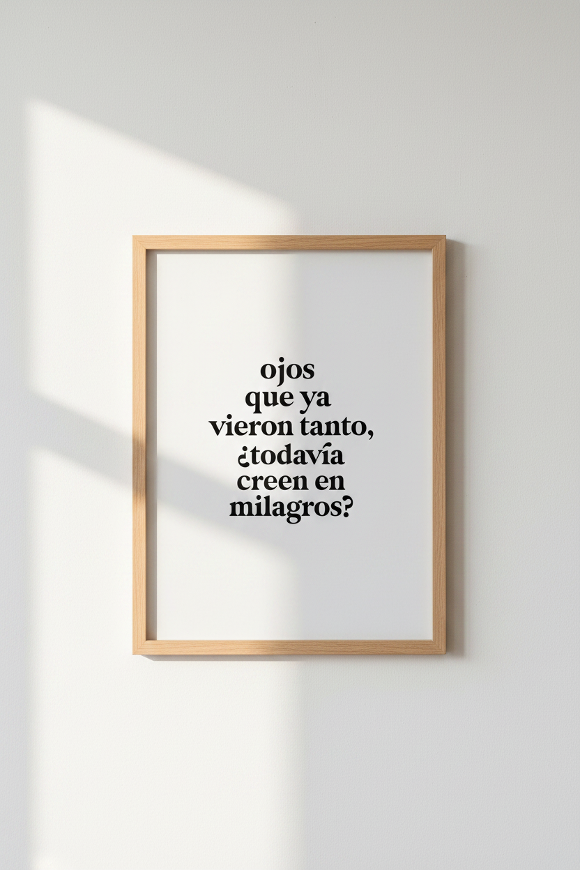 Spanish Poetry Quote Wall Art | Minimalist Black &amp; White Poster | Modern Home Decor Art