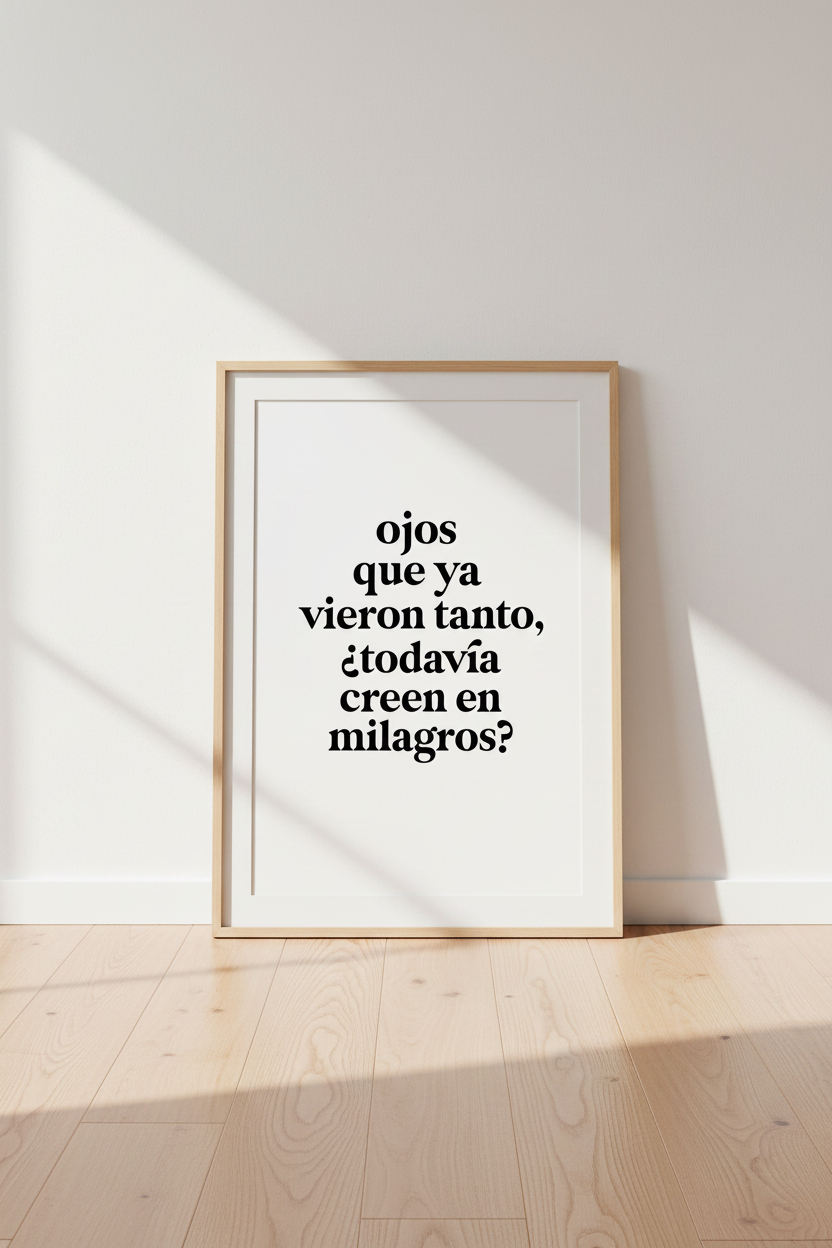 Spanish Poetry Quote Wall Art | Minimalist Black &amp; White Poster | Modern Home Decor Art