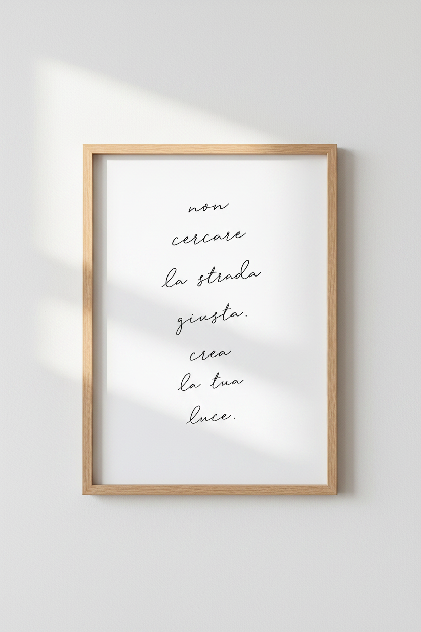 Italian Quote Wall Art Print | Office &amp; Home Decor | Minimalist Poster