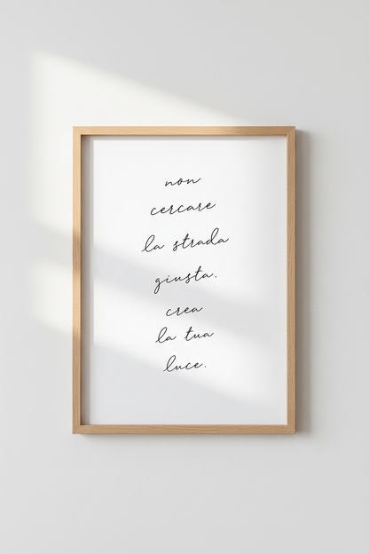 Italian Quote Wall Art Print | Office &amp; Home Decor | Minimalist Poster