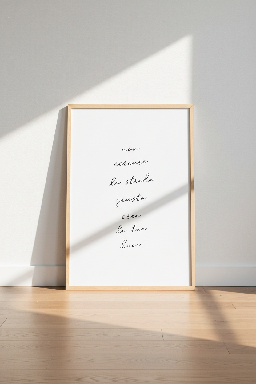 Italian Quote Wall Art Print | Office &amp; Home Decor | Minimalist Poster