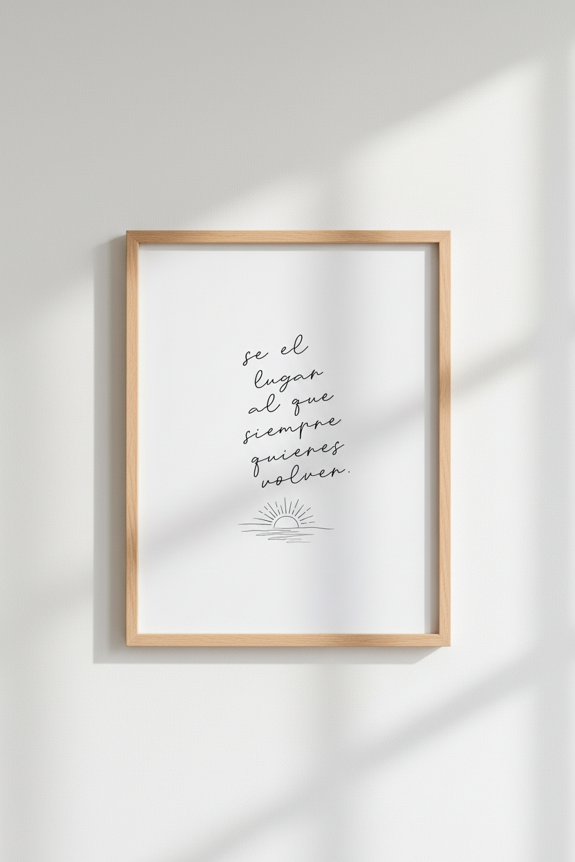 Spanish Quote Wall Art Print | Be The Place Sun Minimalist Poster | Boho Home Decor