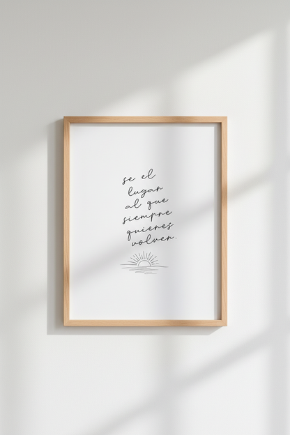 Spanish Quote Wall Art Print | Be The Place Sun Minimalist Poster | Boho Home Decor