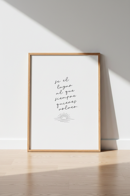 Spanish Quote Wall Art Print | Be The Place Sun Minimalist Poster | Boho Home Decor