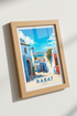 Rabat Morocco Travel Poster | Blue Coastal Wall Art Print | Mediterranean Decor