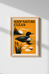 Nature poster | Bold orange Linocut vibes, Living room decor