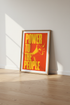 Power to the People Wall Art | Retro Activism Decor | Orange Modern Poster