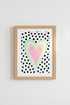 Pastel Heart Wall Art Print | Colorful Nursery Decor | Dalmatian Dot Poster