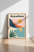 Anywhere Sunset Coastline | Modern Minimalist Landscape, Beach Poster Print