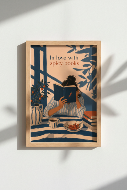 Spicy Book Lover Print | Romance Reader Gift, Bookish Wall Art, Booktok Poster