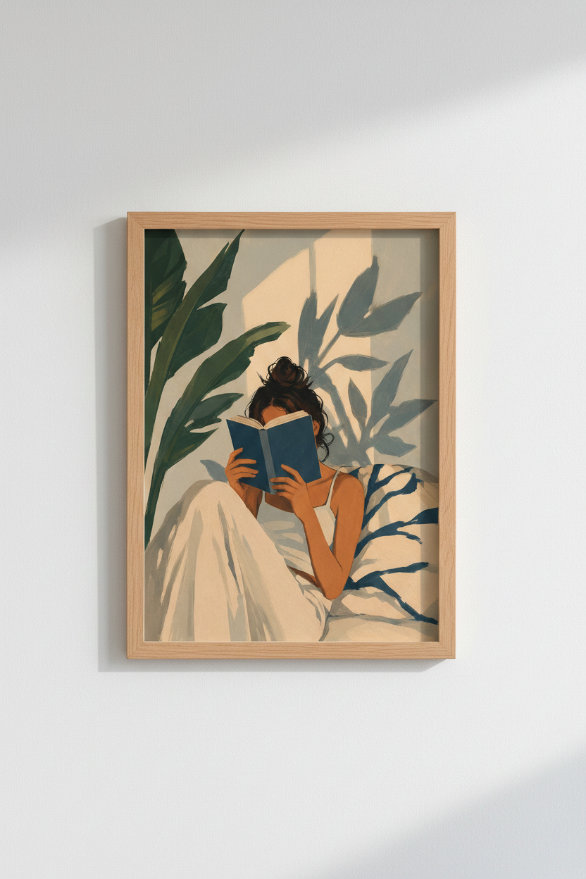 Aesthetic Bookish Wall Art | Reader Girl Poster, Library &amp; Bedroom Decor