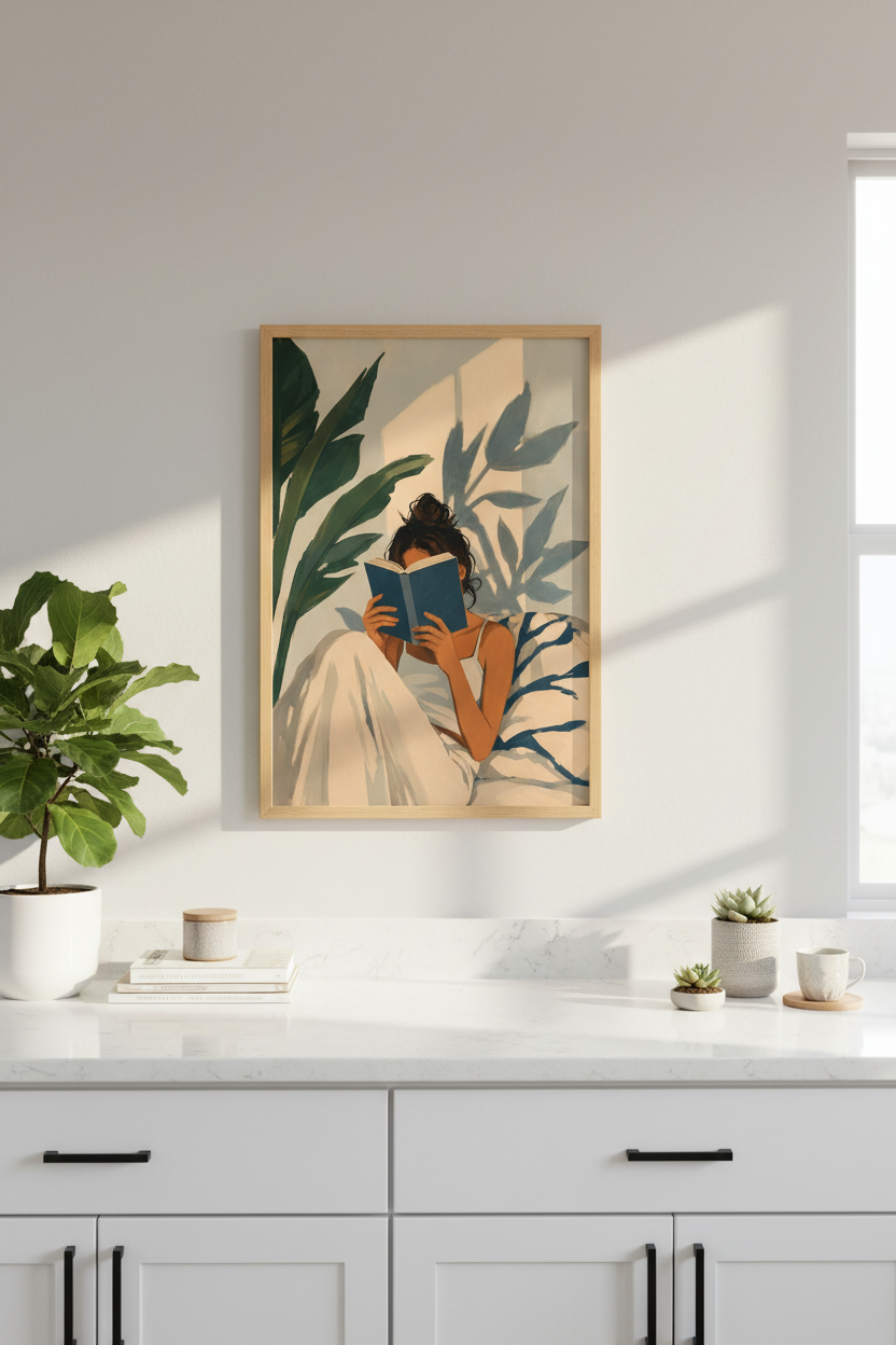 Aesthetic Bookish Wall Art | Reader Girl Poster, Library &amp; Bedroom Decor