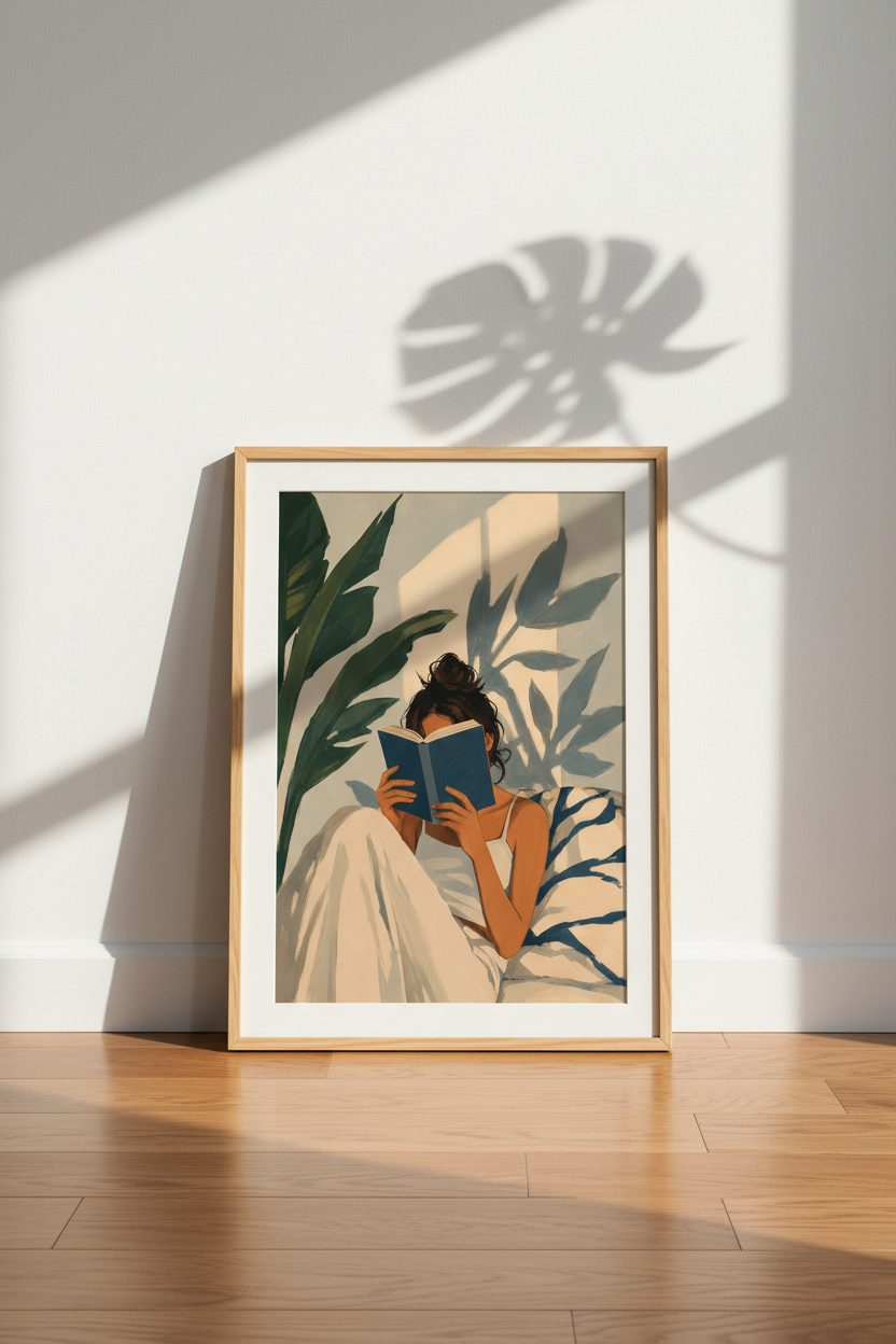 Aesthetic Bookish Wall Art | Reader Girl Poster, Library &amp; Bedroom Decor