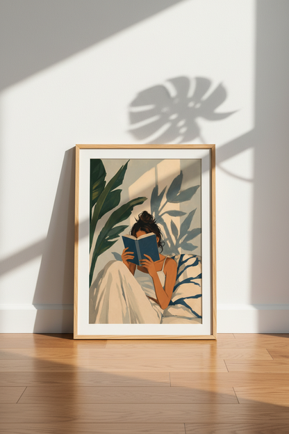 Aesthetic Bookish Wall Art | Reader Girl Poster, Library &amp; Bedroom Decor